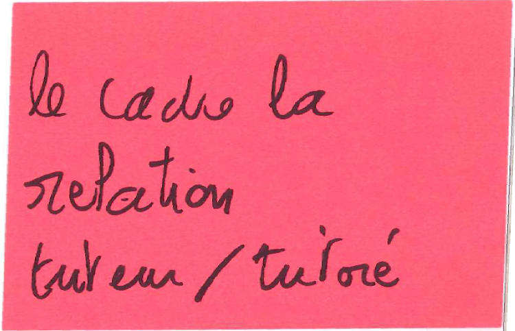 le cadre - la relation tuteur et tutoré