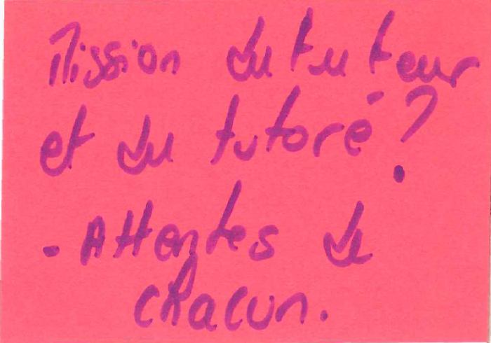 mission du tuteur et du tutoré, attentes de chacun